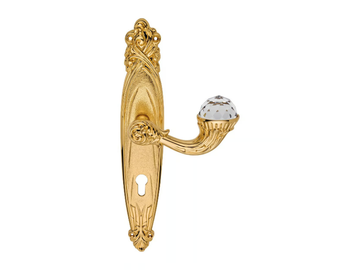 BRILLIANT CRYSTAL - Louis XIV brass door handle with Swarovski® Crystals on back plate by LINEA CALI' - view 2